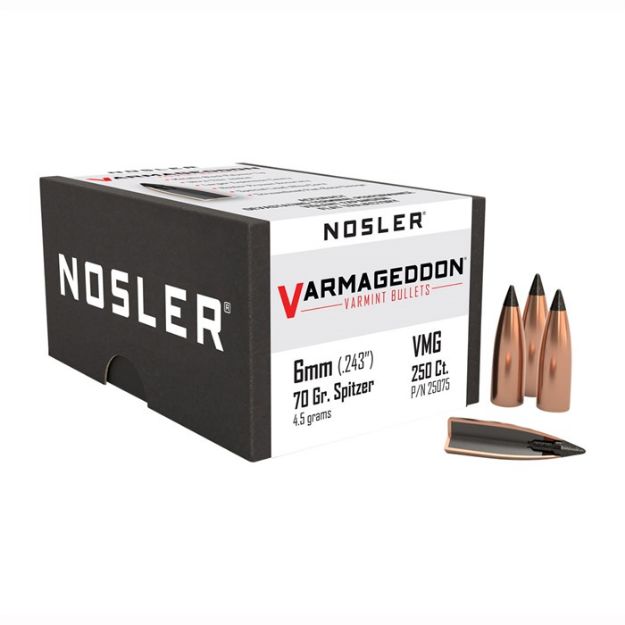 Picture of Nosler Bullets 6Mm .243 70Gr Varmageddon Tipped 250Ct