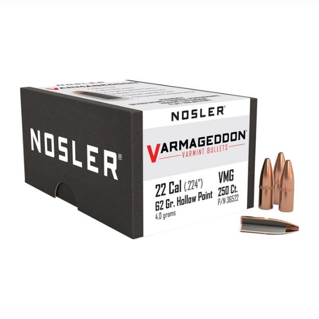 Picture of Nosler Bullets 22 Cal .224 62Gr Varmageddon Fbhp 250Ct !