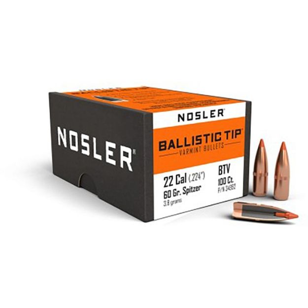 Picture of Nosler Bullets 22 Cal .224 60Gr Ballistic Tip 100Ct
