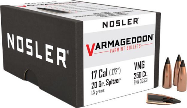 Picture of Nosler Bullets 17 Cal .172 20Gr Varmageddon Tipped 250Ct