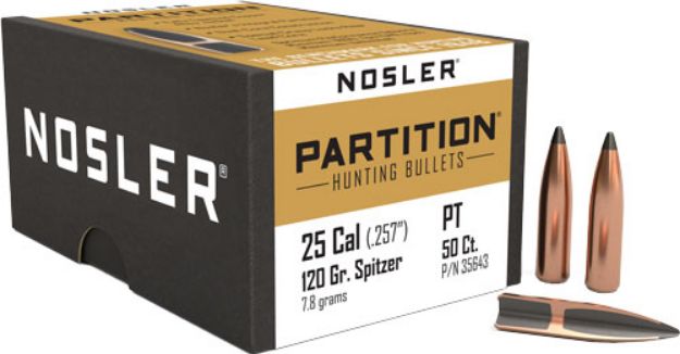 Picture of Nosler Bullets 25 Cal .257 120Gr Partition 50Ct