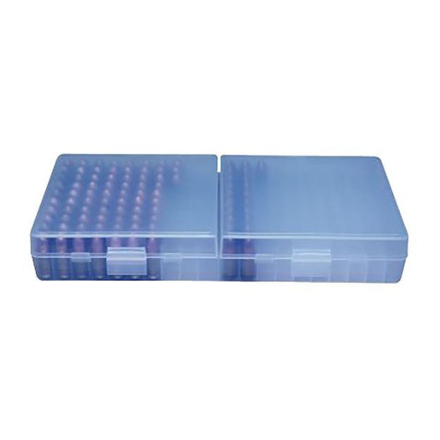 Picture of Mtm Ammo Box 9Mm Luger/380Acp /9X18 200-Rounds Clear Blue