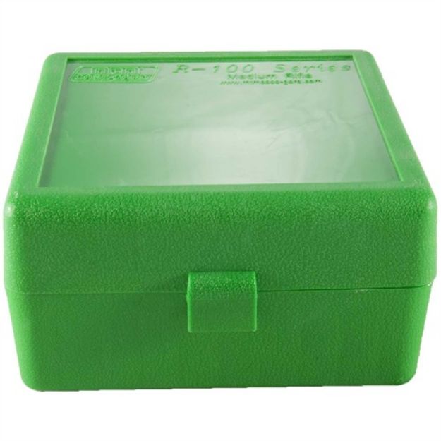 Picture of Mtm Ammo Box Medium Rifle 100-Rounds Flip Top Style Grn