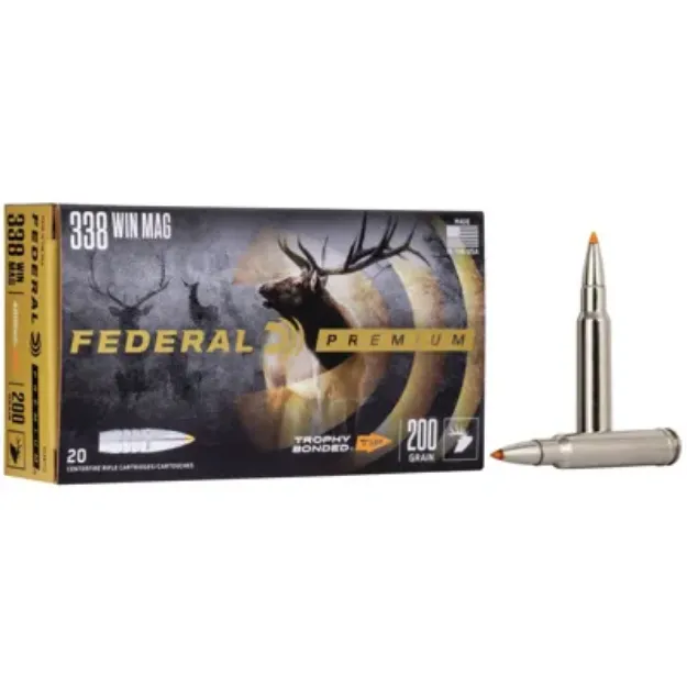Picture of Federal 338 Win Mag 200Gr Trophy Bonded Tip Ammo 20Rd