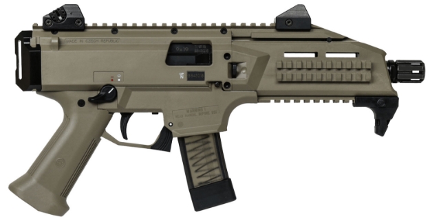 Picture of Cz-Usa Scorpion Evo 3 S1 9Mm Luger Caliber With 7.70" Threaded Barrel, 20+1 Capacity, Overall Flat Dark Earth Finish, Polymer Receiver/Grip, Adjustable Sights, Top & Bottom Rails Right Hand 