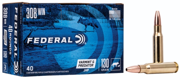 Picture of Federal American Eagle Varmint & Predator 308 Win 130 Gr Jacketed Hollow Point (Jhp) 40 Per Box/5 Cs 