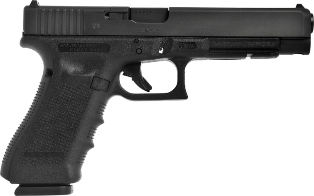 Picture of Glock G35 Gen 4 Rebuilt 40 S&W 5.31" 15+1 Black Polymer Frame Black Steel Slide With Mos Cuts Interchangeable Backstrap Grip Adjustable Sights 