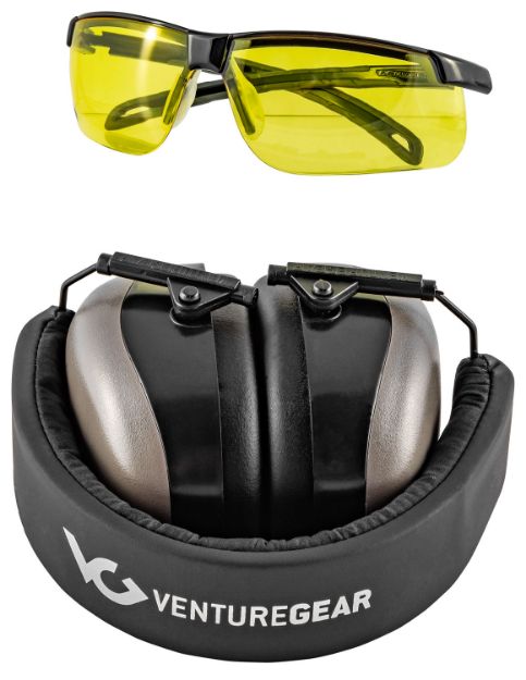 Picture of Pyramex Venture Gear Ever-Lite Range Kit Adult Yellow Lens Polycarbonate Black Frame 