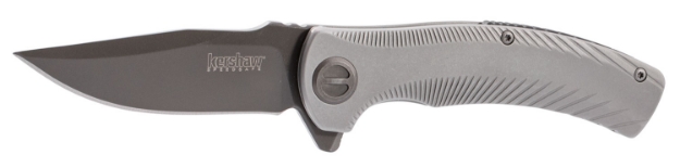 Picture of Kershaw Seguin 3.10" Folding Drop Point Plain Gray Pvd 8Cr13mov Ss Blade Bead Blasted Stainless Steel Handle Includes Pocket Clip 