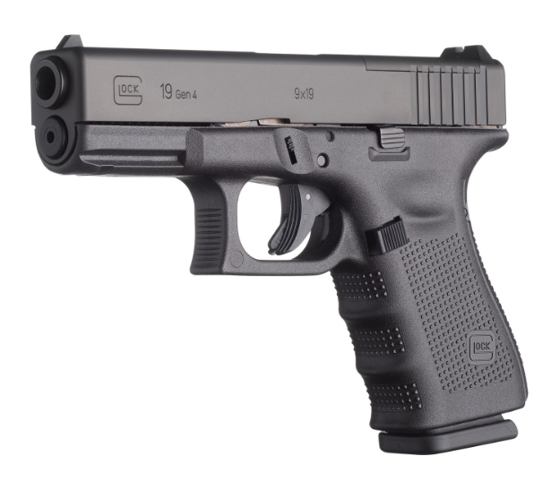 Picture of Glock G19 Gen4 Compact Mos 9Mm Luger 4.02" Barrel 15+1, Black Frame & Optic Cut Slide, Rough Texture Modular Backstrap, Reversible Mag. Catch, Safe Action Trigger, Optics Ready 