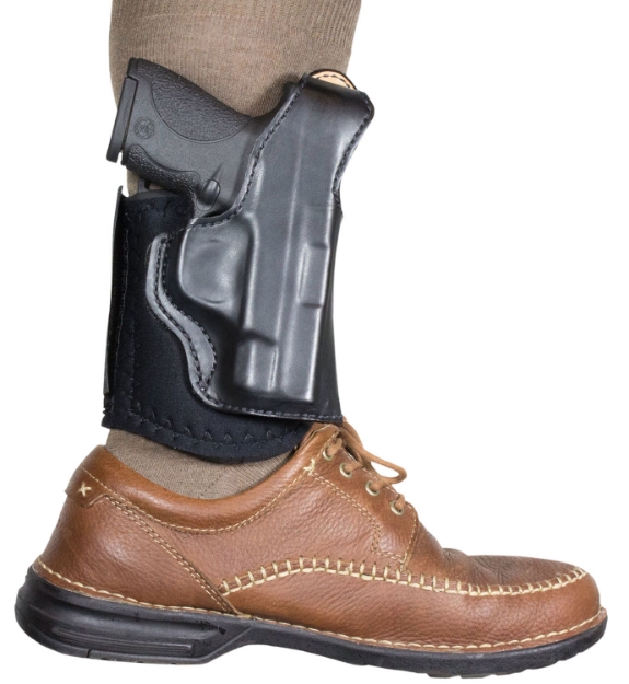 Picture of Desantis Gunhide Die Hard Rig Ankle Black Leather Fits Glock 42 Right Hand 