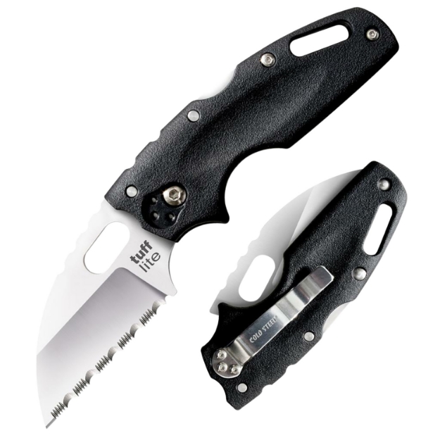 Picture of Cold Steel Tuff Lite 2.50" Folding Sheepsfoot Serrated Aus-8A Ss Blade/ Black Griv-Ex Handle Includes Pocket Clip 