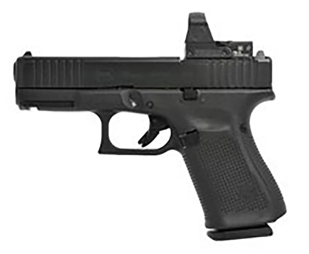 Picture of Glock G19 Gen5 Mos 9Mm Luger 4.02" 15+1 Black Polymer Frame Black Steel Slide With Front Serrations & Mos Cuts Black Interchangeable Backstrap Grip Fixed Sights 