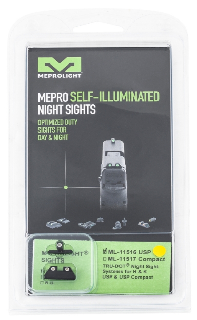 Picture of Meprolight Usa Tru-Dot Black | Green Tritium Front Sight Yellow Tritium Rear Sight Set 