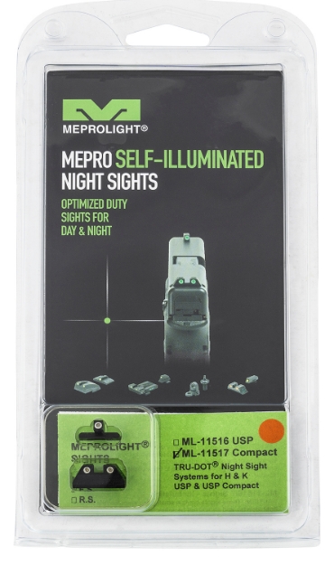 Picture of Meprolight Usa Tru-Dot Black | Green Tritium Front Sight Orange Tritium Rear Sight Set 