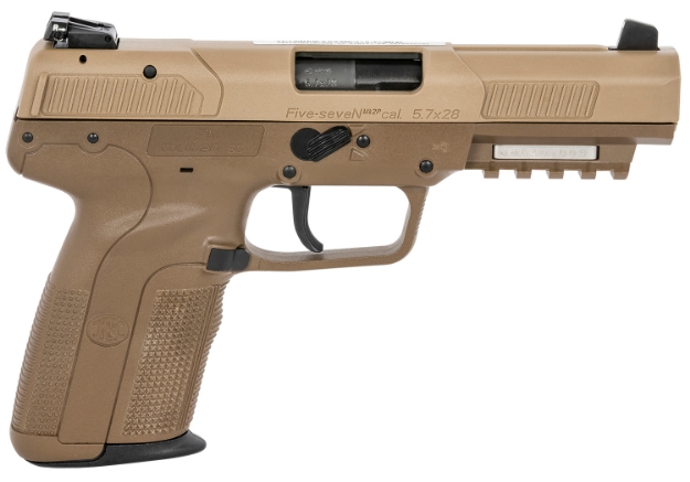 Picture of Fn Five-Seven 5.7X28mm 4.80" Barrel 10+1, Flat Dark Earth Polymer Frame With Mounting Rail & Serrated Trigger Guard, Ambidextrous Safety 