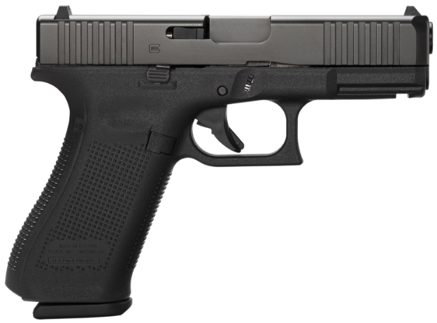 Picture of Glock G45 Full Size 9Mm Luger 17+1 4.02" Black Steel Barrel, Black Ndlc Serrated Slide, Black Polymer Frame W/Accessory Rail, Black Textured W/Interchangeable Backstrap Grip, Ambidextrous 