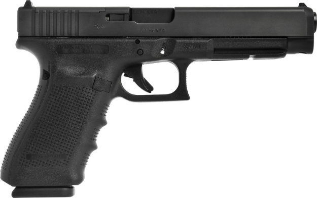 Picture of Glock G41 Gen4 Mos 45 Acp 5.31" 13+1 Black Polymer Frame Black Steel With Mos Cuts Slide Black Interchangeable Backstrap Grip 