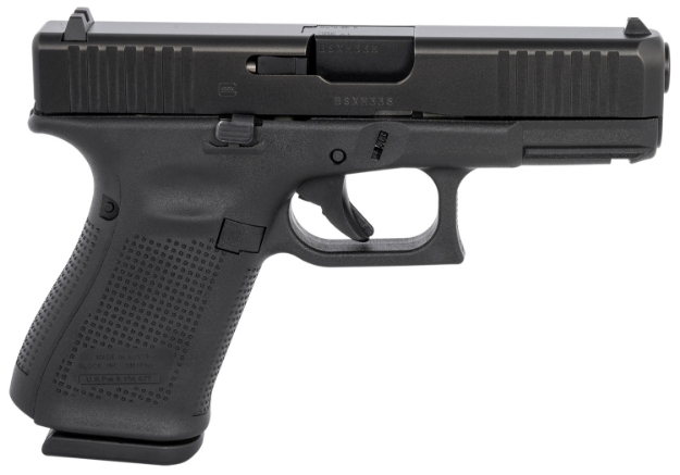 Picture of Glock G19 Gen5 Compact 9Mm Luger 4.02" Glock Marksman Barrel 15+1, Black Frame & Ndlc Slide, Modular Backstrap, Ambidextrous Mag. Catch & Slide Stop, Safe Action Trigger 