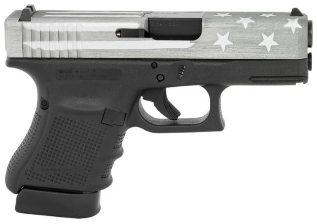 Picture of Glock Pg3050204-Bwfs G30 Gen4 Subcompact 45 Acp 3.78" 10+1 Black Polymer Frame Battle Worn Flag Cerakote Steel Slide Rough Textured Interchangeable Backstraps Grip 