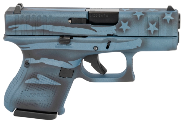 Picture of Glock G26 Gen5 Subcompact 9Mm Luger 3.43" Glock Marksman Barrel 10+1, Blue Titanium Flag Cerakote Frame & Front Serrated Slide, Modular Backstrap, Safe Action Trigger 