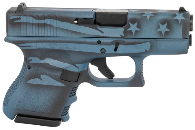 Picture of Glock Ui2750204-Btflag G27 40 S&W Double 3.42" 9+1 Overall Blue Titanium Flag Cerakote Polymer Frame/Steel Rough Textured Interchangeable Backstraps Grip 