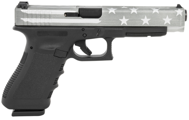 Picture of Glock Pi3530104-Bwfs G35 Gen5 40 S&W 5.31" 15+1 Black Polymer Frame Battle Worn Flag Cerakote Steel Slide With Front Serrations Rough Textured Interchangeable Backstraps Grip 