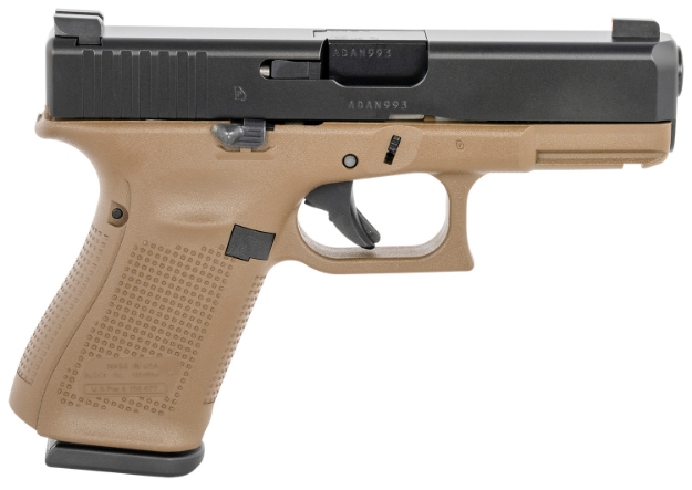 Picture of Glock G19 Gen3 Compact 9Mm Luger 10+1 4.02" Black Steel Barrel, Matte Black Serrated Steel Slide, Flat Dark Earth Polymer Frame W/Picatinny Rail Fde Polymer Grips Right Hand 