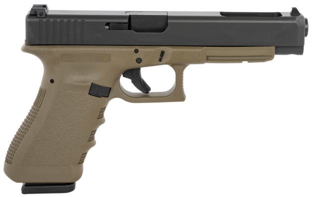 Picture of Glock G34 Gen3 Competition 9Mm Luger 5.31" Barrel 10+1, Flat Dark Earth Frame & Matte Black Slide, Finger Grooved Rough Texture Grip, Adjustable Sights, Safe Action Trigger (Us Made) 