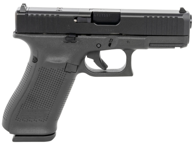 Picture of Glock G45 Gen5 Compact Crossover Mos 9Mm Luger 4.02" Glock Marksman Barrel 17+1, Black Frame & Mos Cut Ndlc Slide, Modular Backstrap, Safe Action Trigger (Us Made) 