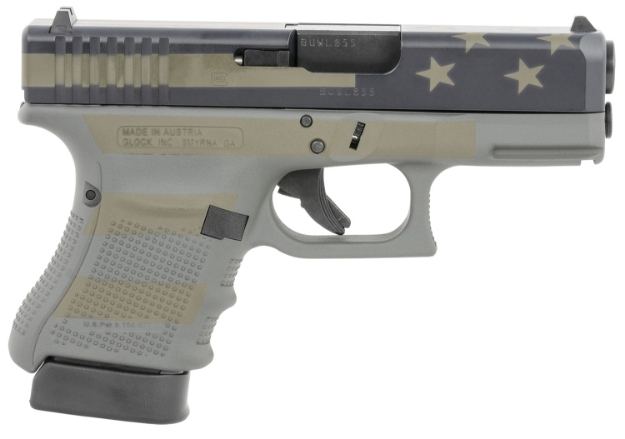 Picture of Glock Pg3050204-Op G30 Gen4 Subcompact 45 Acp Caliber With 3.78" Barrel, 10+1 Capacity, Overall Operator Flag Cerakote Finish, Rough Textured Interchangeable Backstraps Grip 