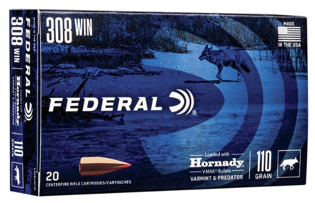 Picture of Federal Federal Varmint & Predator 308 Win 110 Gr Hornady V-Max (Vmx) 20 Per Box/ 10 Cs 