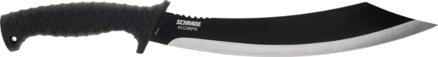 Picture of Schrade Decimate Parang 11.75" Fixed Parang Plain Black Black Oxide 3Cr13 Steel Blade 6.75" Black Rubber Overmold Handle Includes Sheath 