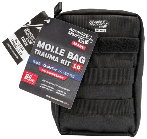 Picture of Adventure Medical Kits Molle Bag Trauma Kit 1.0 Treats Injuries/Illnesses Black 
