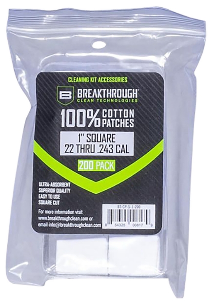 Picture of Breakthrough Clean Square Patches .22-243 Cal 200 Pieces 