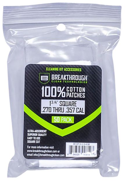 Picture of Breakthrough Clean Btcps13/450 Square Patches 270/357 Cal 50 Pieces 