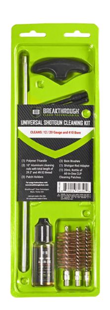 Picture of Breakthrough Clean Universal Shotgun Cleaning Kit Shotgun Bronze Bristles 9 Multi-Color Plastic Case 