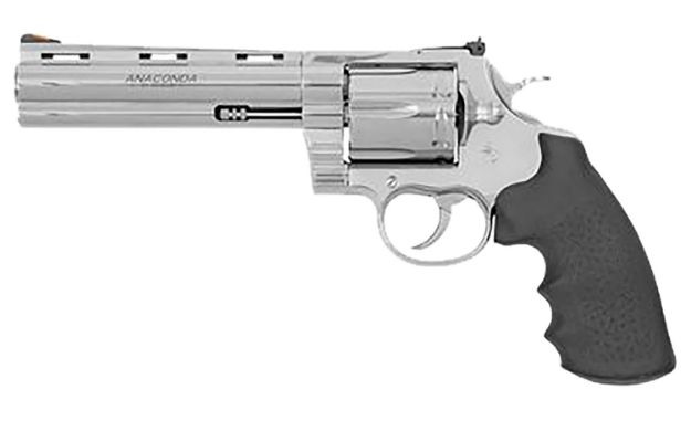 Picture of Colt Mfg Anaconda 44 Mag 6Rd Shot 4.25" Vent Rib Barrel, Semi-Bright Finish Stainless Steel, Finger Grooved Black Hogue Rubber Grip 