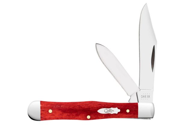 Picture of Case Swell Center Jack Small 1.73"/2.30" Folding Clip/Pen Plain Mirror Polished Tru-Sharp Ss Blade/Smooth Red Bone Handle 