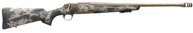 Picture of Browning X-Bolt Mountain Pro Burnt Bronze Spr 308 Win 4+1 18" Fluted, Burnt Bronze Cerakote Barrel/Rec, Carbon Fiber Stock With Accent Graphics, Recoil Hawg Muzzle Brake 