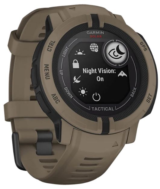 Picture of Garmin Instinct 2 Solar Tactical Edition Gps/Smart Features 32Mb Memory Coyote Tan Size 45Mm Compatible W/Iphone/Android 