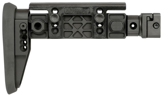 Picture of Midwest Industries Alpha Folding Stock Black Synthetic Side Folding Stock With Adjustable Cheekrest, Compatible W/ 1913 Picatinny Rail Adapter For Ak-Platform 