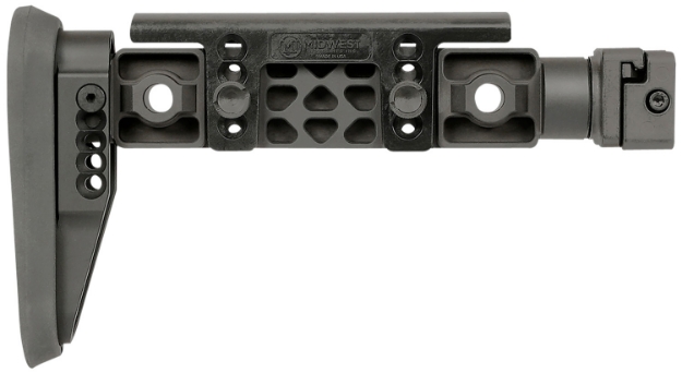 Picture of Midwest Industries Alpha Fixed Beam Black Synthetic Side Folding Stock With Adjustable Cheekrest, Compatible W/ 1913 Picatinny Rail Adapter 