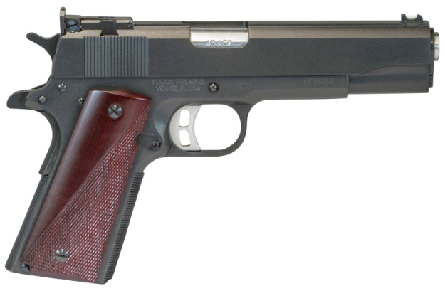 Picture of Fusion Firearms Freedom Gold 45 Acp 8+1 4.25" Chrome 4.25" Chrome Lined Barrel Black Oxide Black Oxide Red Cocobolo Grips Right Hand 