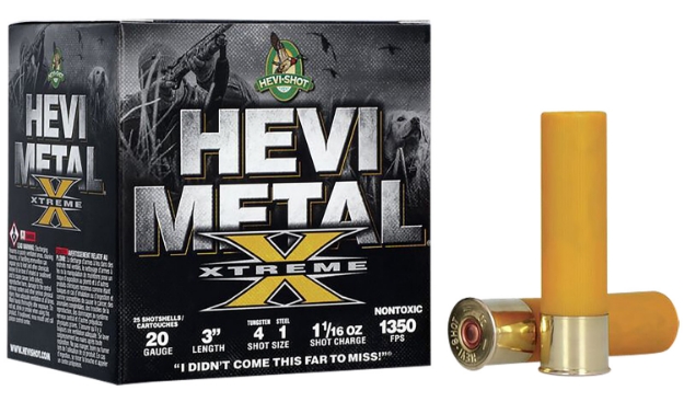 Picture of Hevi-Shot Metal Xtreme Hevi-Metal 20 Gauge 3" 1 1/16 Oz Steel, Tungsten 4 & 1 Shot 25 Per Box/ 10 Cs 