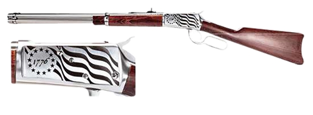 Picture of Rossi R92 Carbine 44 Rem Mag 8+1 16" Round Barrel, Stainless Rec With 1776 Flag Engraving, Hardwood Stock 