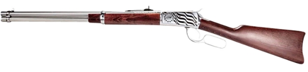 Picture of Rossi R92 Carbine 38 Special +P 357 Mag 8+1 16" Stainless Steel Barrel, Stainless W/1776 Flag Engraving Steel Receiver, Hardwood Fixed Stock, Right Hand 