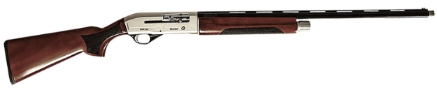 Picture of Mccoy Baker Sas 12 Gauge Semi-Auto 3" 4+1 28" Black Chrome Lined Vent Rib Barrel, Nickel Aluminum Receiver, Turkish Walnut Wood Fixed Stock, Right Hand 