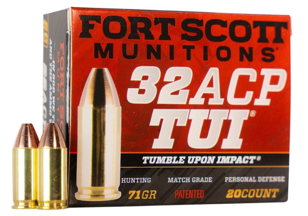 Picture of Fort Scott Munitions Tumble Upon Impact (Tui) Self Defense 32 Acp 71 Gr Solid Copper Spun (Scs) 20 Per Box/ 25 Cs 