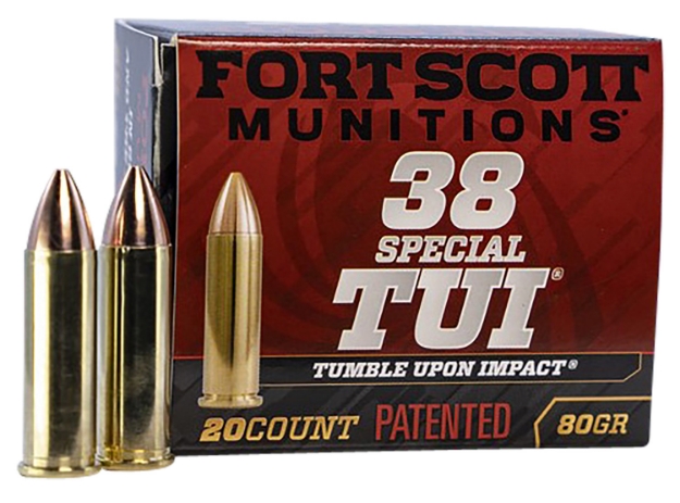 Picture of Fort Scott Munitions Tumble Upon Impact (Tui) Self Defense 38 Special 80 Gr Solid Copper Spun (Scs) 20 Per Box/ 25 Cs 